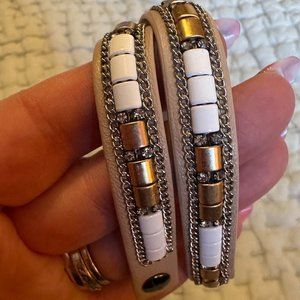 Stella & Dot Cady Wrap Leather Bracelet - size S/M